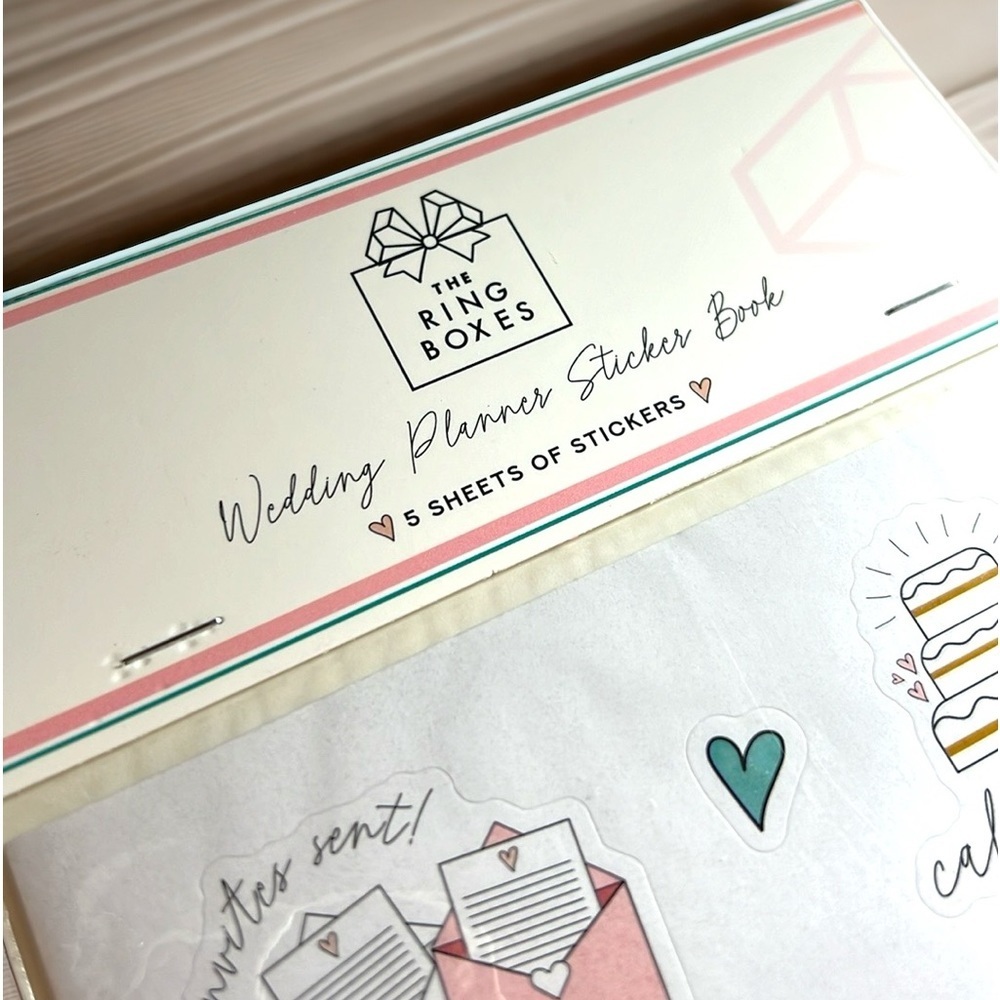 NWT The Ring Boxes Wedding Planner Sticker Book - 5 Sheets